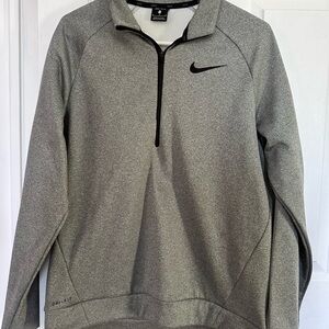 Nike Gray Performance Jacket with Half-Zip and Relaxed Fit